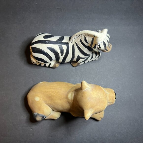 Vintage Set of 2 K's Collection Ceramic Safari Zebra & Lioness Animal Figures - Picture 6 of 8